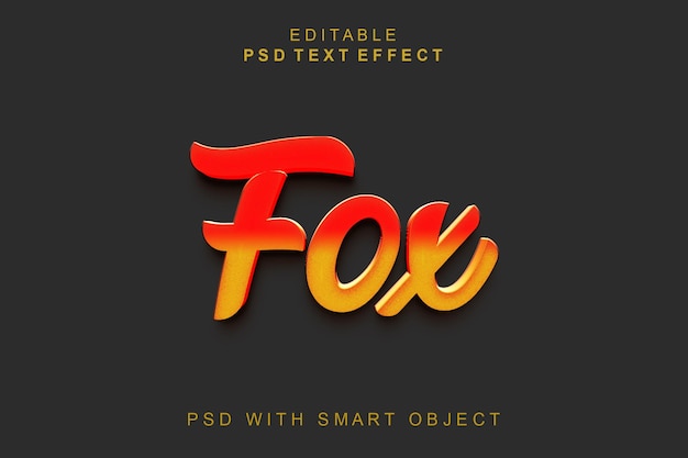 Fox 3d text effect