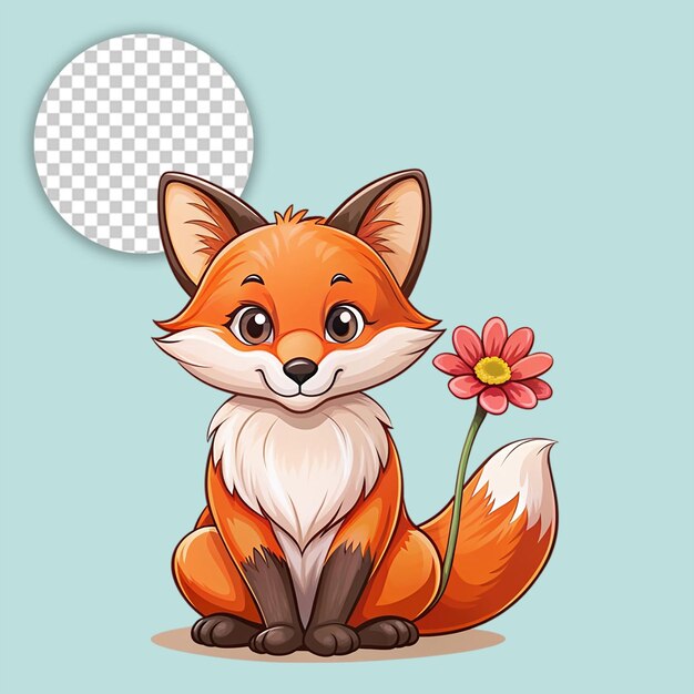 PSD fox animal on transparent background