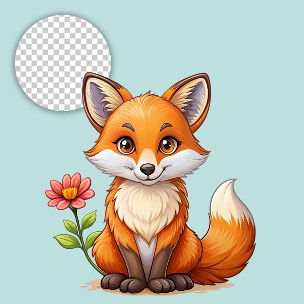 PSD fox animal on transparent background