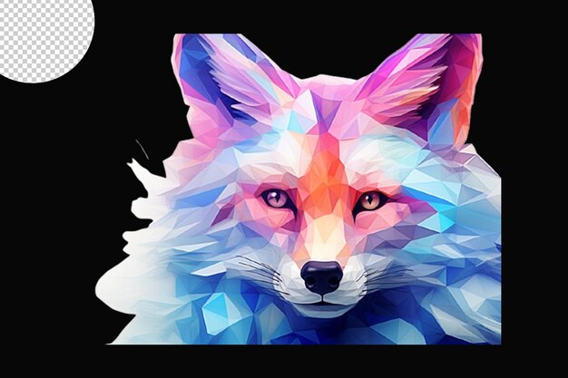 PSD fox head color psd illustration design