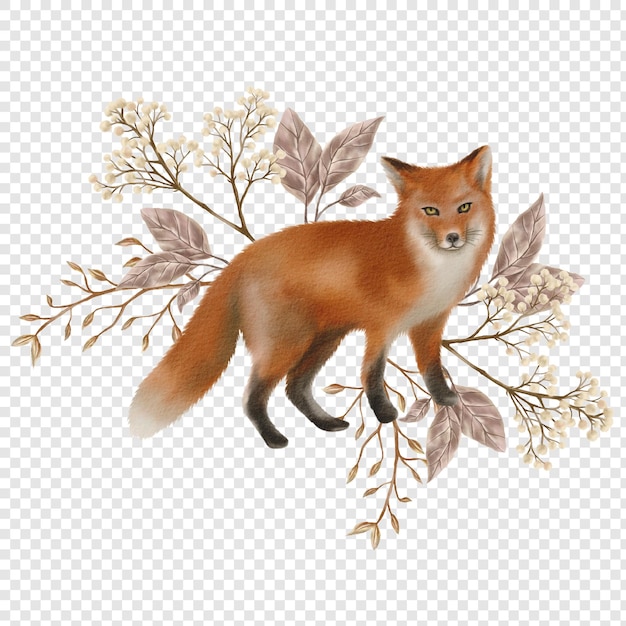 Fox Rustic Fall Autumn PNG Clipart Elements