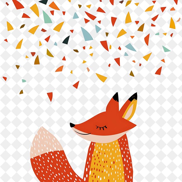 a fox with a red fox on the top of it