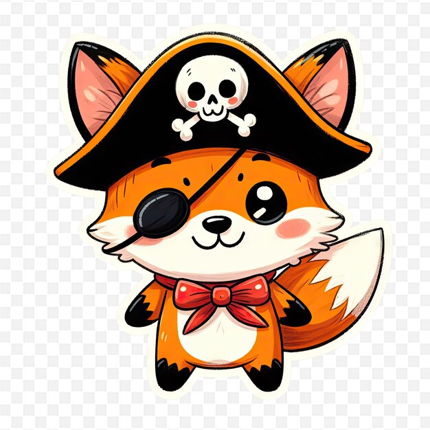 PSD a fox with a skull and a skull on its head