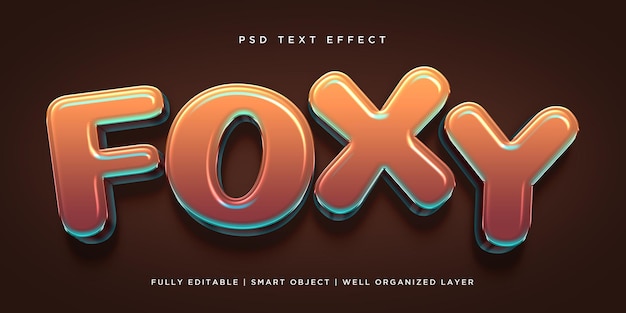 Foxy 3d style text effect