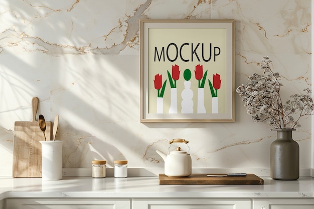 Frame in the kitchen mockup