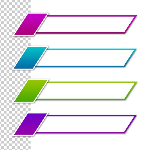 frame line set of colorful banners with arrows