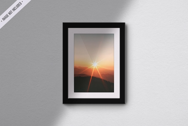 Frame mockup isolated in living room interior