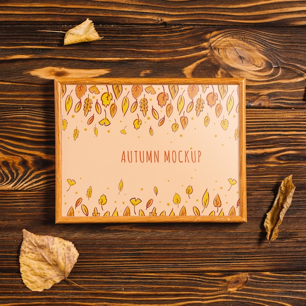 Frame mockup with autumn concept