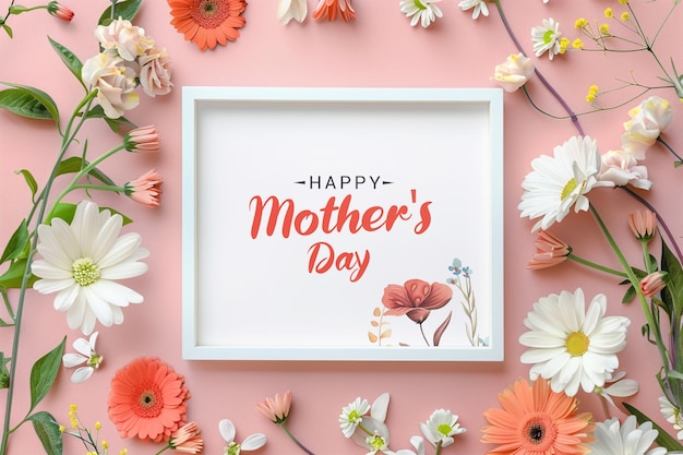 Frame mockup with mothers day concept