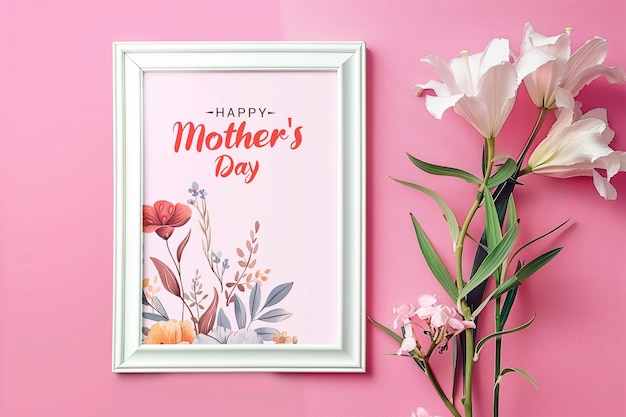 Frame mockup with mothers day concept