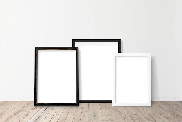 Frame mockups against a wall