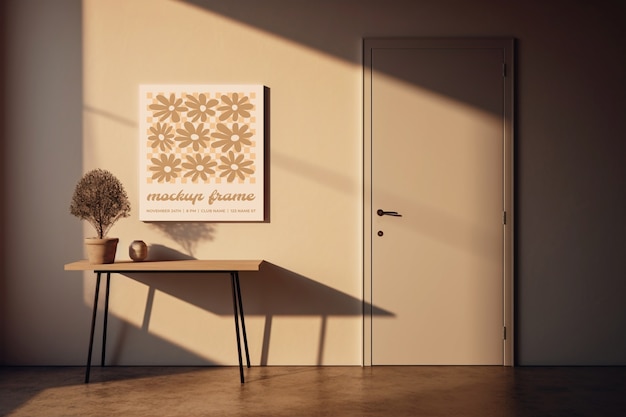 PSD frame near door mockup design