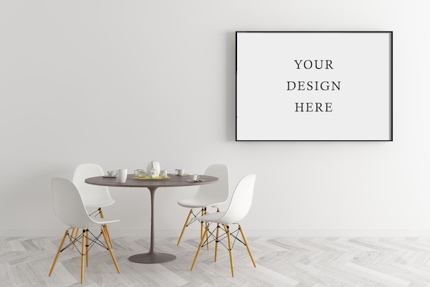 Frame poster mockup with room interior