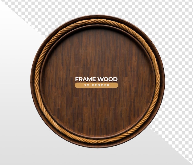 Frame rounded in 3d render wood realistic