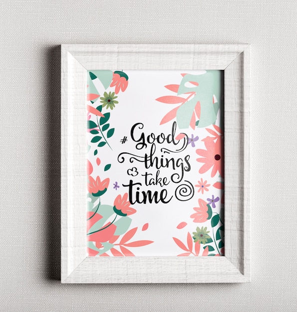 Frame with colorful motivational quote