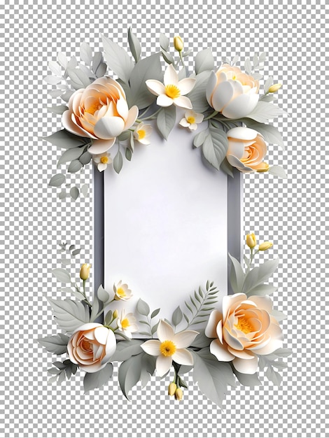 PSD a frame with flowers on it and a picture of a frame