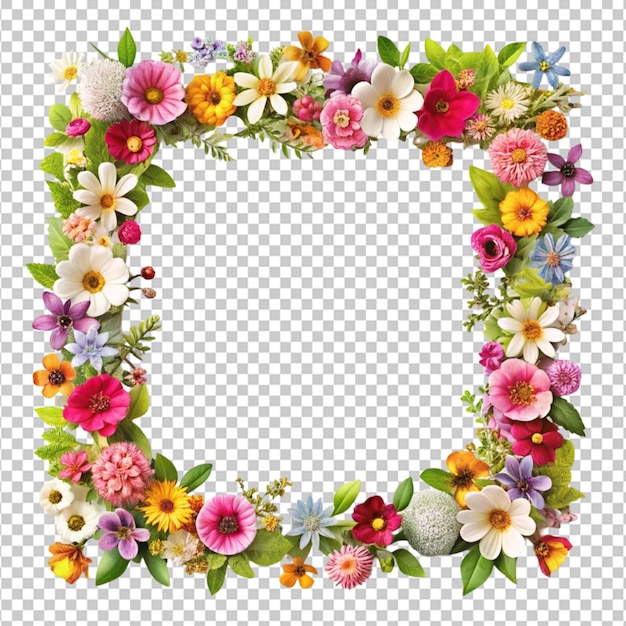 A frame with flowers on it