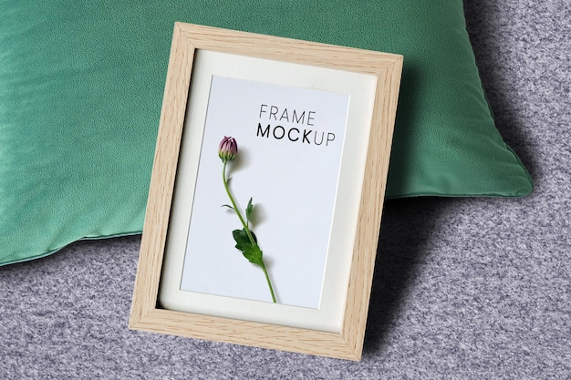 Frame with pillow mockup