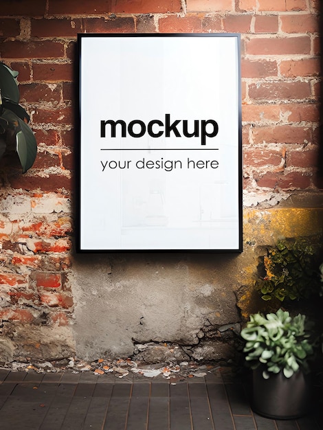 Framed Poster Mockup Art Print Showcase Template Artistic Contemporary Interior Render