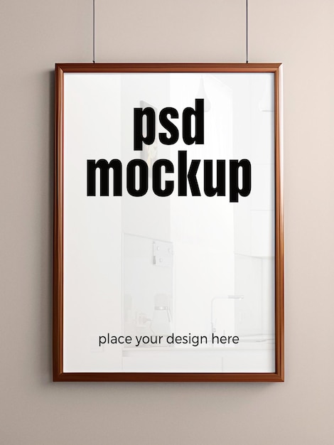 Framed Poster Mockup Artwork Showcase Template Interior Render