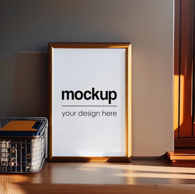 Framed Poster Mockup Illustration Showcase Interior Render