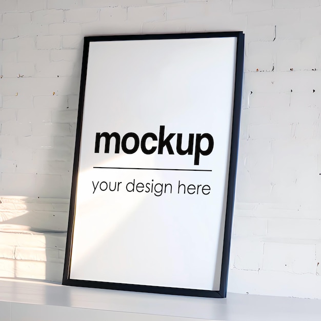 Framed Poster Mockup PSD Artwork Showcase Interior Render