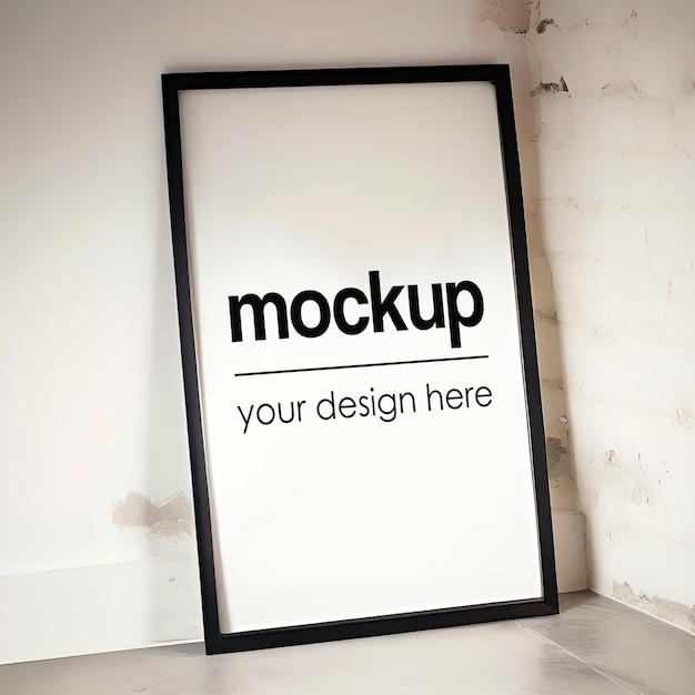 Framed Poster Mockup PSD Artwork Showcase Interior Render