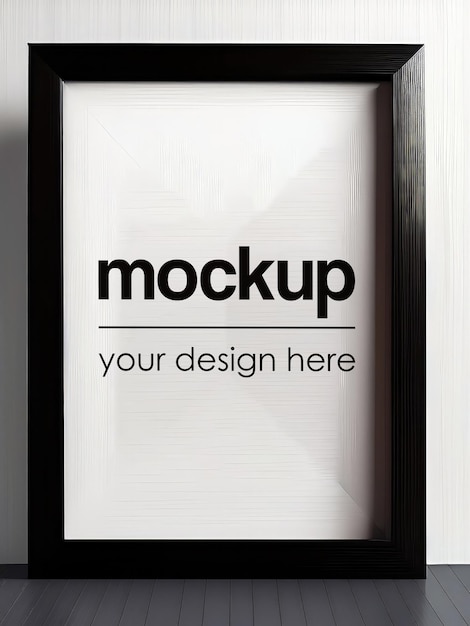 Framed Poster Mockup Template Artwork Showcase Frame Interior Render Realistic