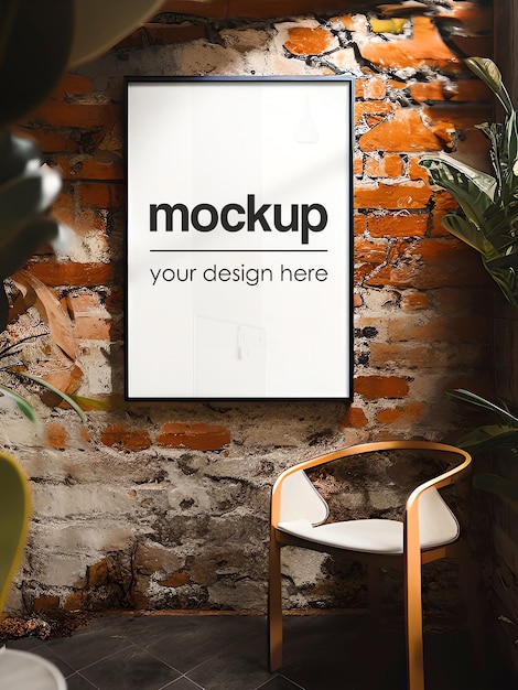 Framed Poster mockup Template Interior Render Artwork Showcase