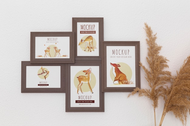 Frames with ornamental elements mockup