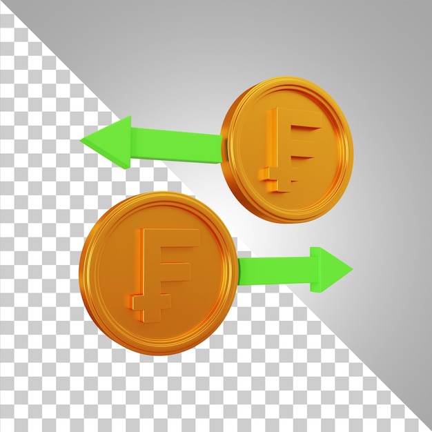 Franc Transaction Arrows 3d Rendering