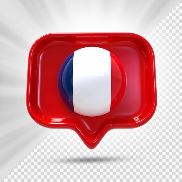 France Flag in 3d icon