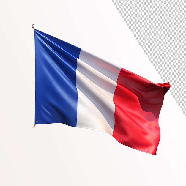 PSD france flag 3d render on transparent background