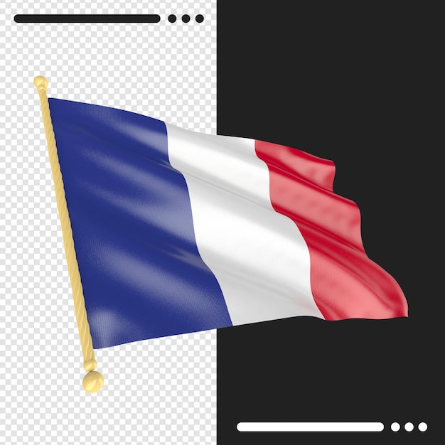 France flag 3d rendering isolated