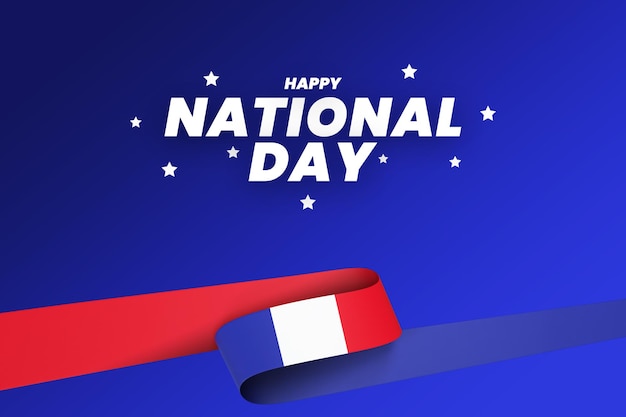 France flag design national independence day banner editable text and background