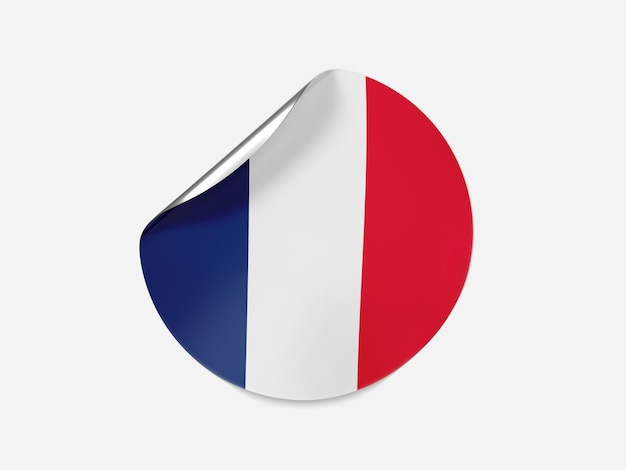 France Flag on Sticker with Transparent Background Mockup