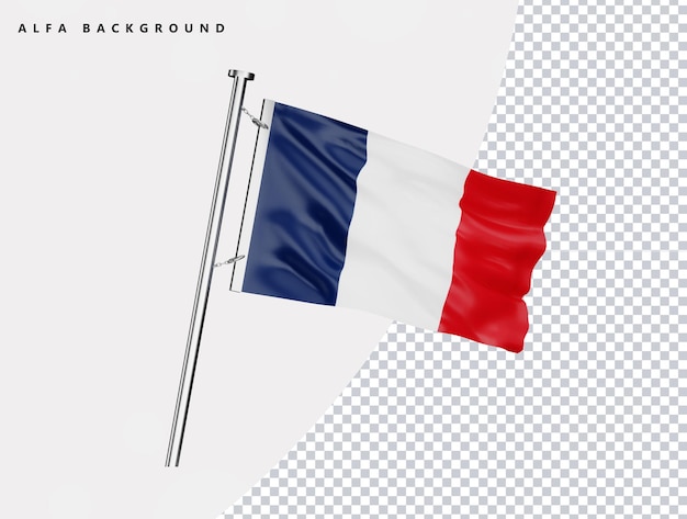 France high quality flag in realistic 3d render