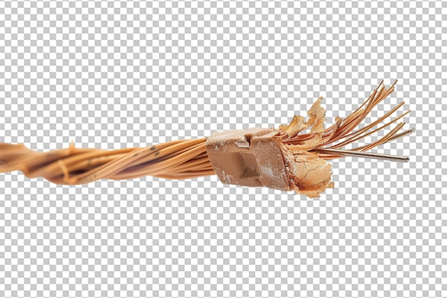 Frayed Electrical Cord on transparent Background