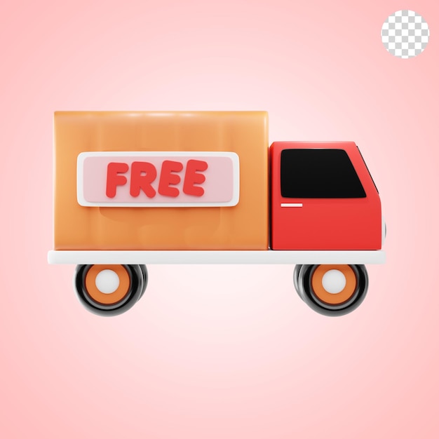 PSD free delivery 3d icon and illustration