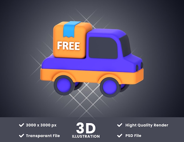 PSD free delivery 3d illustration suitable for concepts in design projects or presentations etc