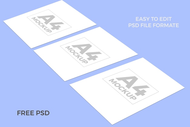 PSD free minimal flyer mockup easy to edit a4 size mockup