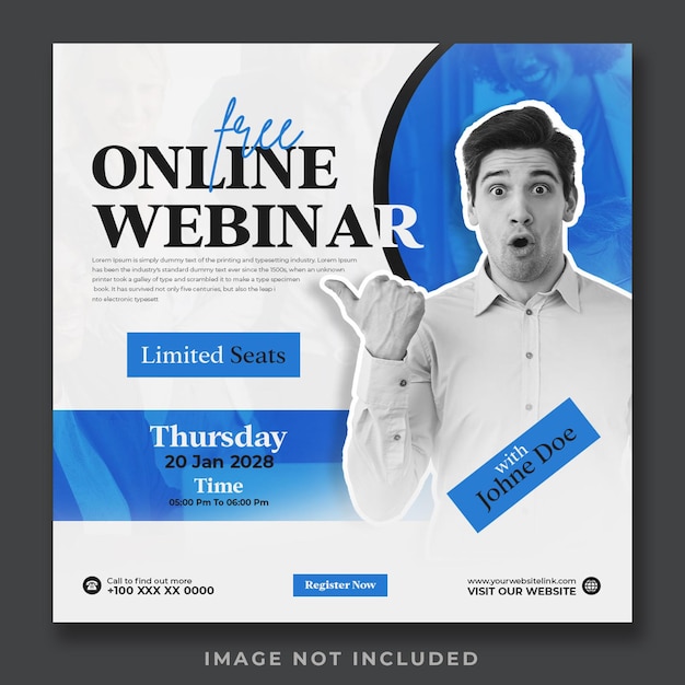 Free online webinar social media post template