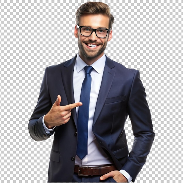 free photo handsome businessman wearing glasses standing on white background