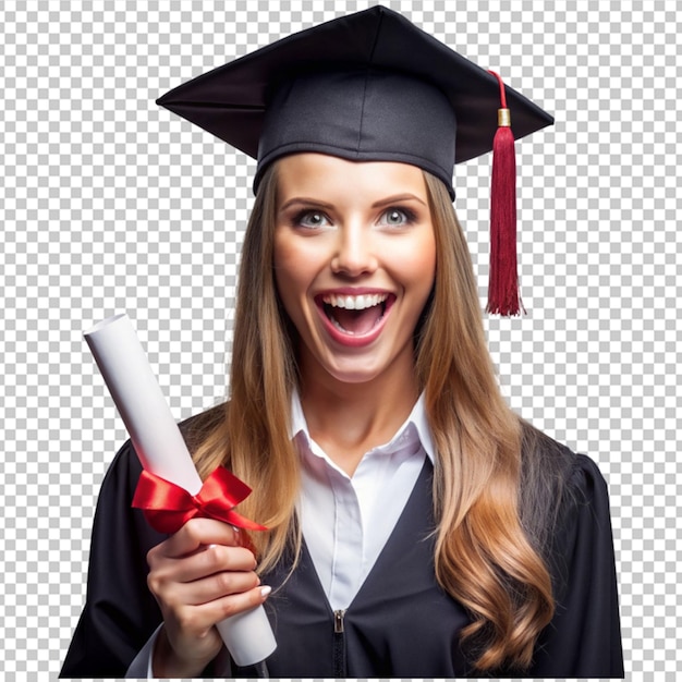 PSD free photo happy student with graduation hat and degree