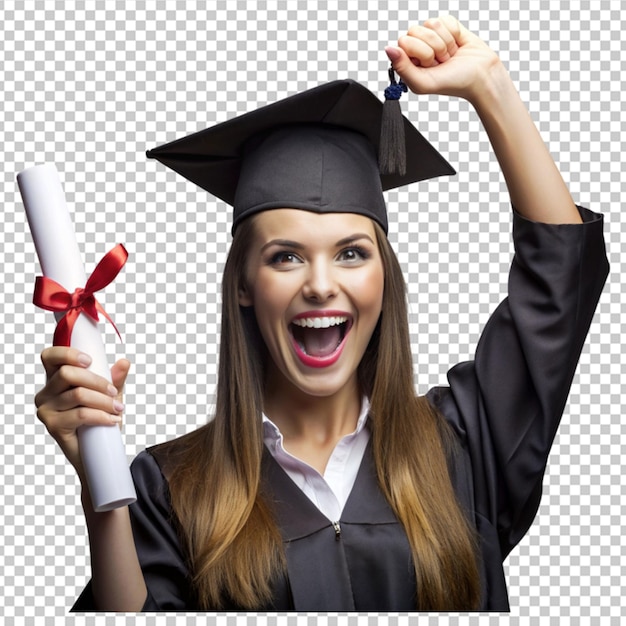 PSD free photo happy student with graduation hat and degree