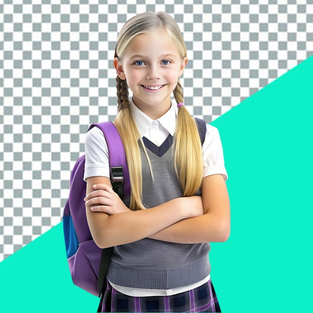 Free photo portrait of young girl student in school uniform