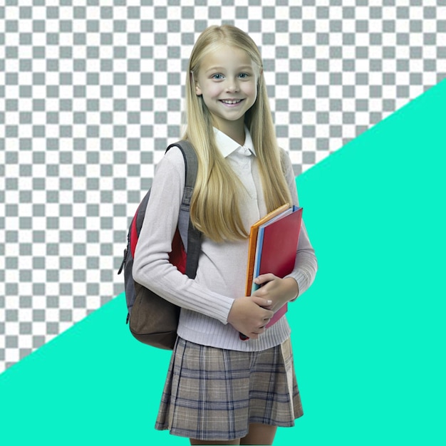 Free photo portrait of young girl student in school uniform