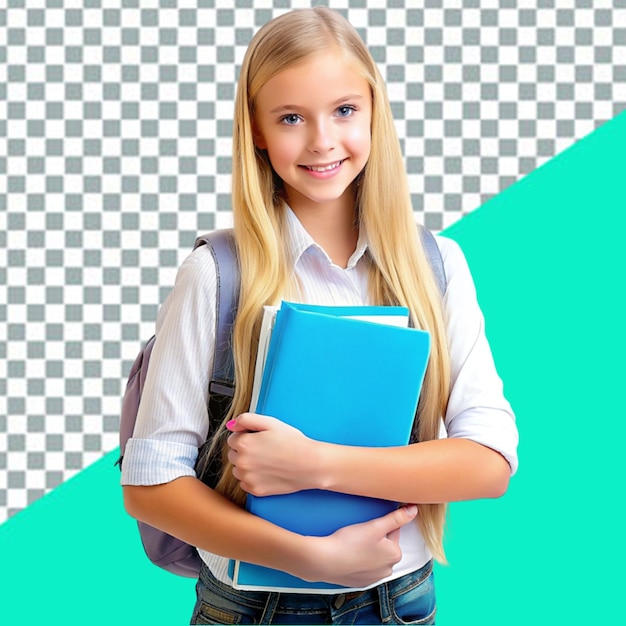 Free photo portrait of young girl student in school uniform