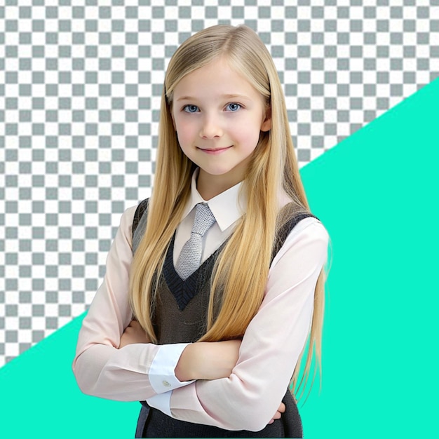 Free photo portrait of young girl student in school uniform