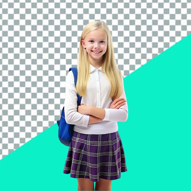 Free photo portrait of young girl student in school uniform